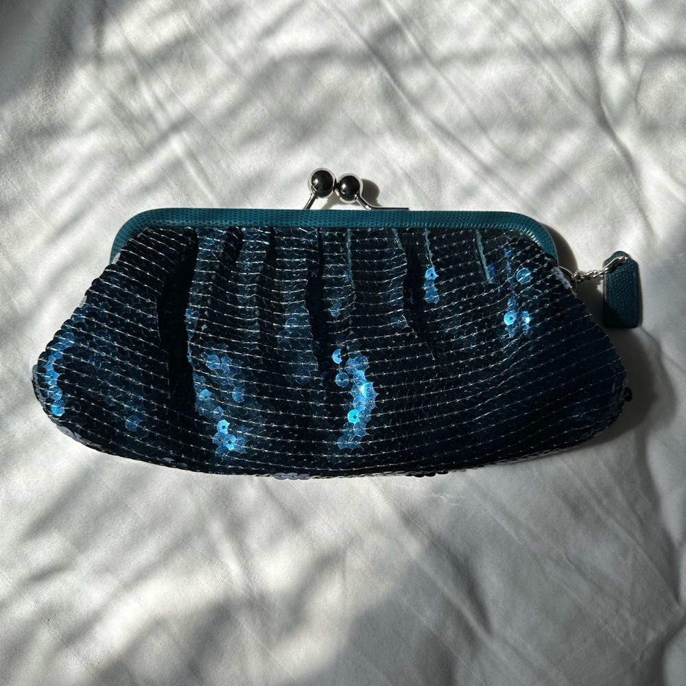 Coach Midnight Blur Sequin Kisslock Clutch